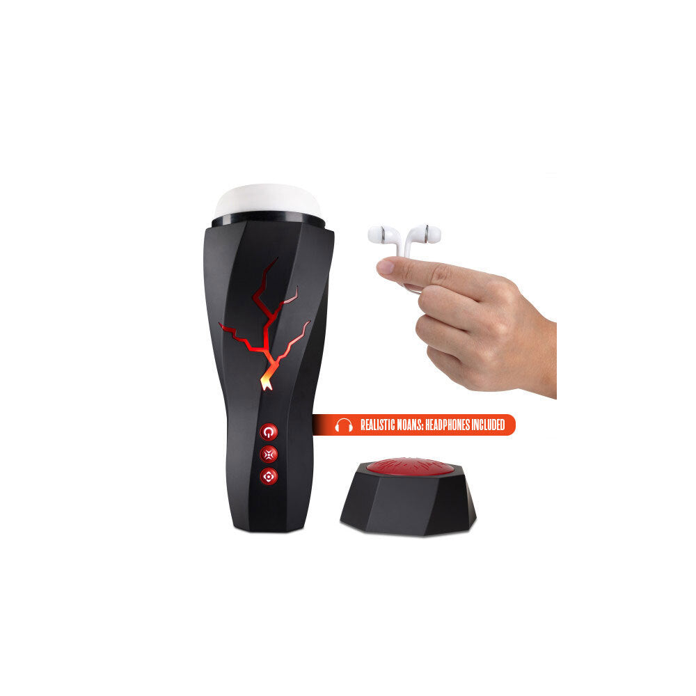 M for Men Storm (White) – Ribbed Masturbator Cup Vibrator with 7 Vibration Functions and Suction > Sex Toys For Men > Masturbators > Vibrating - Tophatter Daily Deals
