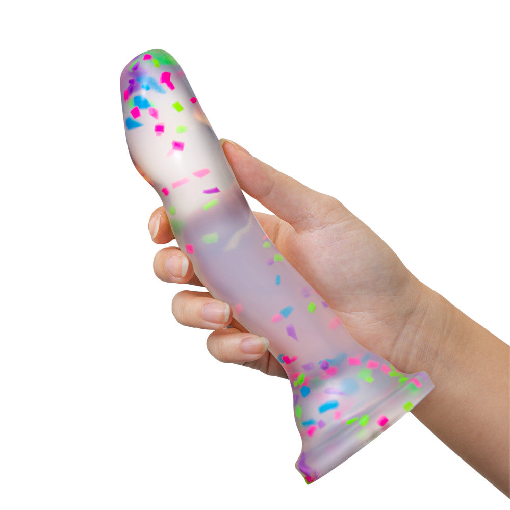 Hanky Panky Confetti Filled Clear 7.5" Dildo Glow in the Dark > Dildos > Realistic Dildos - Tophatter Daily Deals