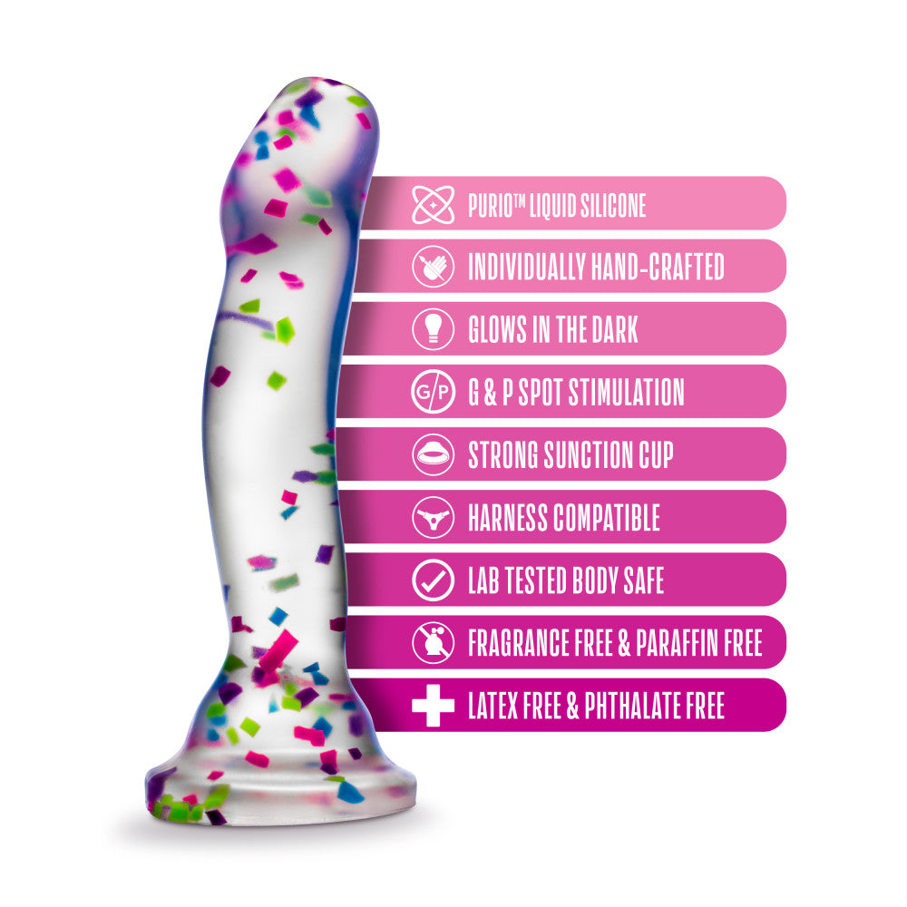 Hanky Panky Confetti Filled Clear 7.5" Dildo Glow in the Dark > Dildos > Realistic Dildos - Tophatter Daily Deals