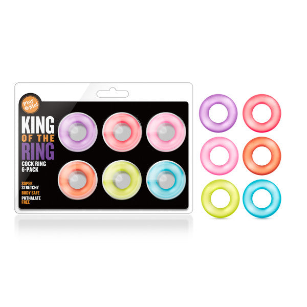 King of the Ring Coloured Cock Rings Set of 6 > Cock Ring > Sets - Tophatter Daily Deals