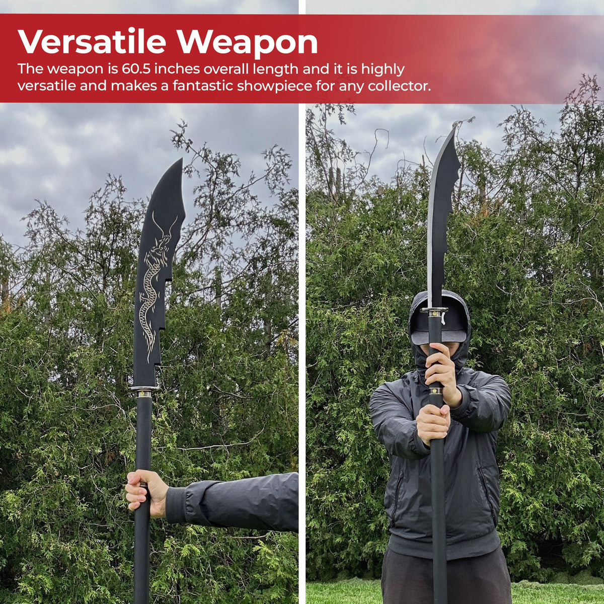 Black Dragon Naginata Swords - Tophatter Daily Deals
