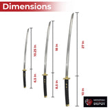 Black Dragon Three Piece Katana Sword Set with Desktop Stand Swords - Tophatter Daily Deals