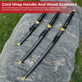Black Dragon Three Piece Katana Sword Set with Desktop Stand Swords - Tophatter Daily Deals