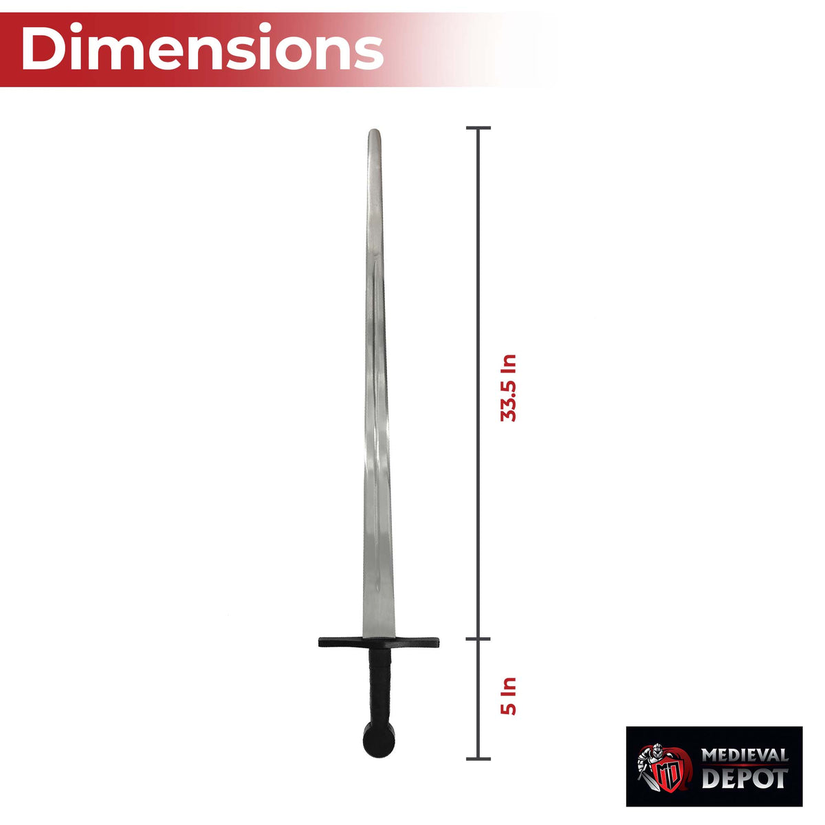 Black Knight Heavy Duty Sparring Sword Handmade for Battle Swords - Tophatter Daily Deals