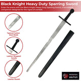 Black Knight Heavy Duty Sparring Sword Handmade for Battle Swords - Tophatter Daily Deals