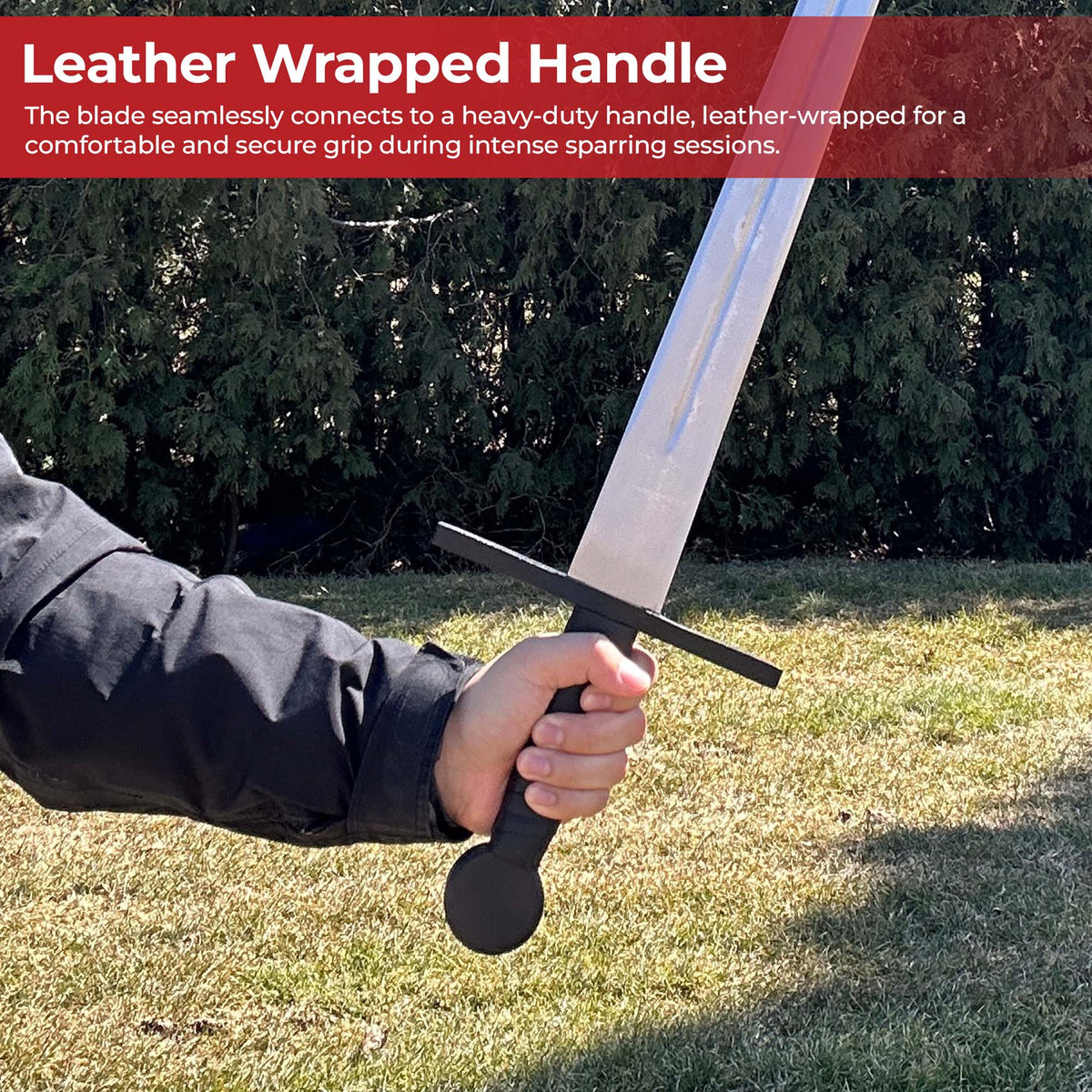 Black Knight Heavy Duty Sparring Sword Handmade for Battle Swords - Tophatter Daily Deals