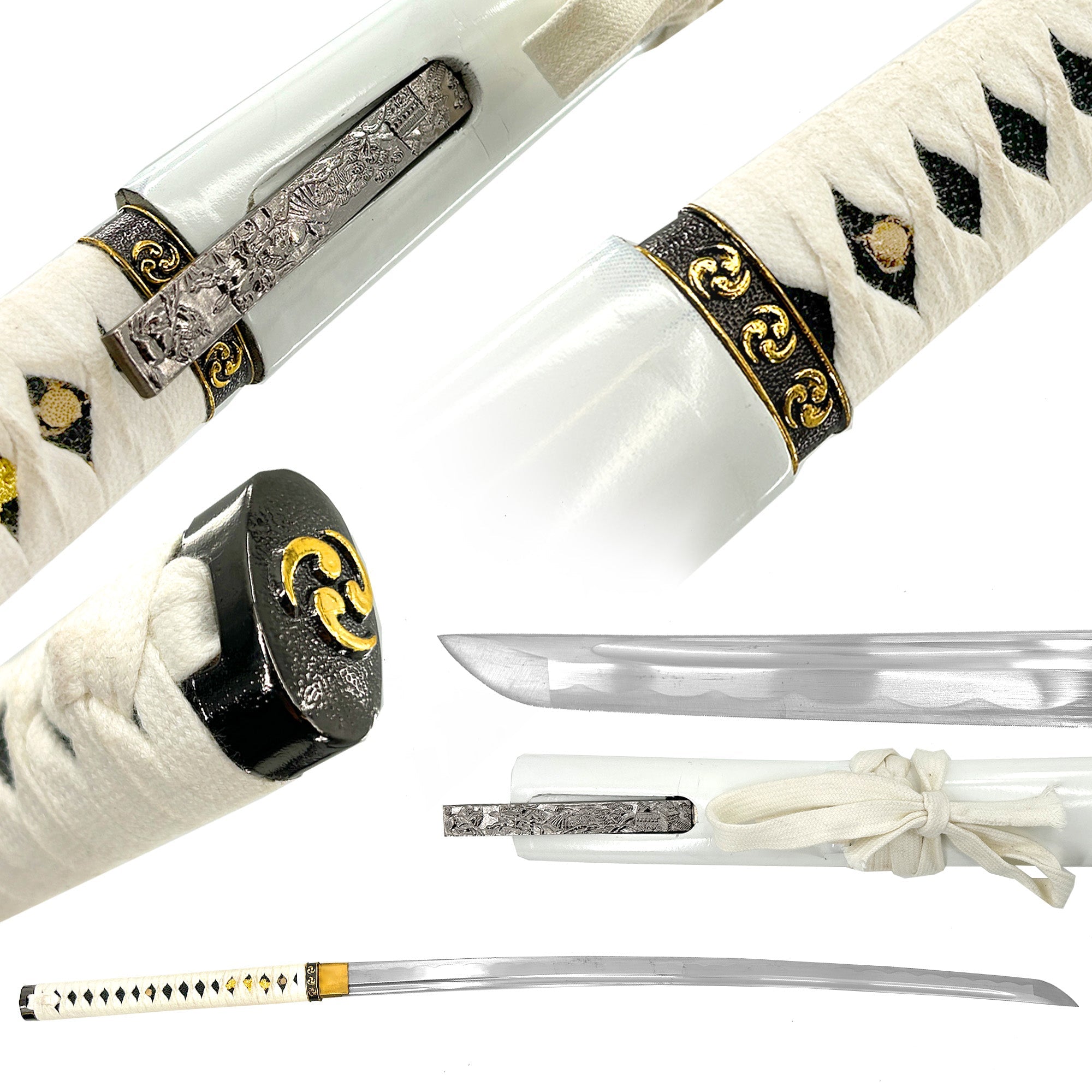 Black Widow Web Weaver Handmade Katana White swords - Tophatter Daily Deals