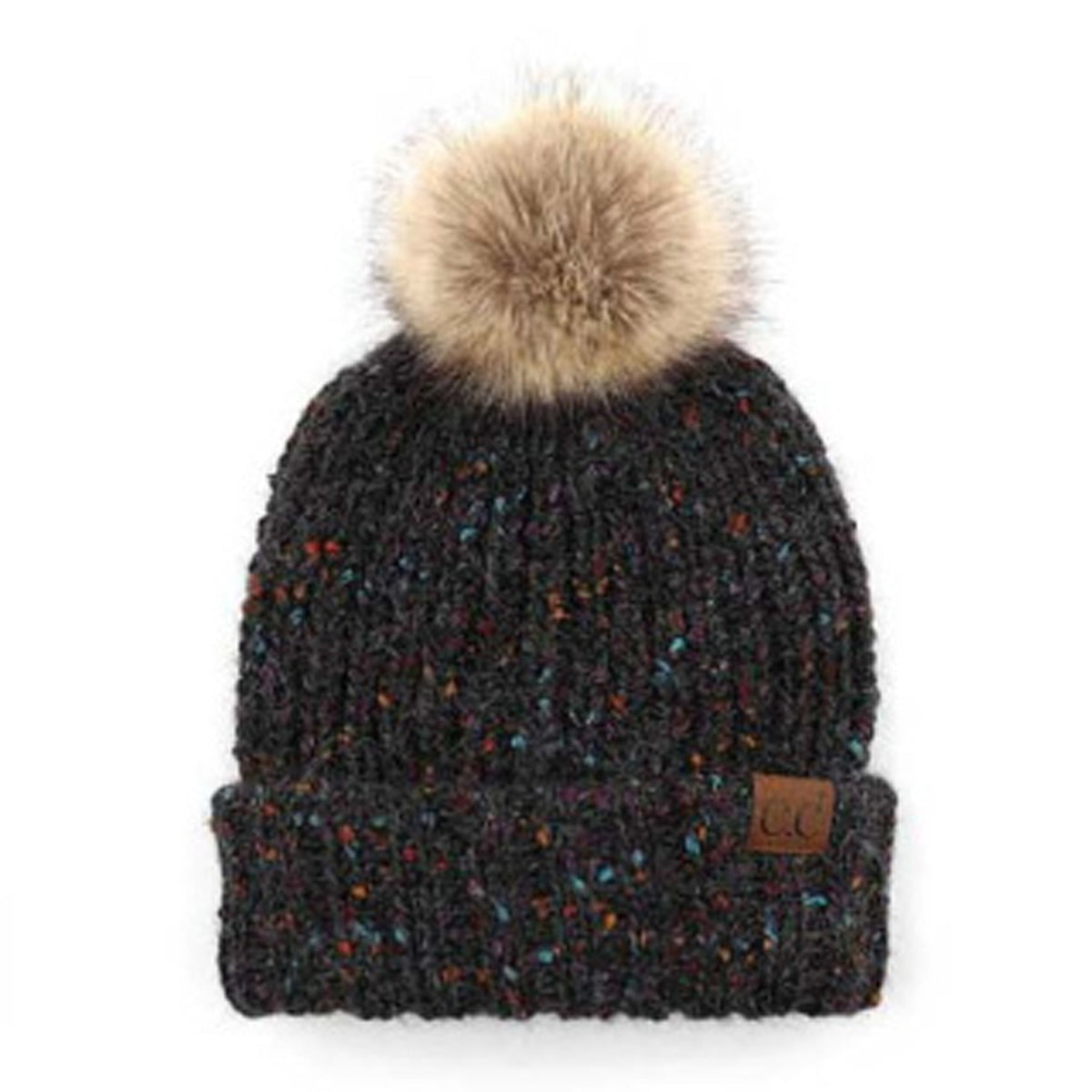 C.C® Confetti Pom Beanie Black Hats - Tophatter Daily Deals