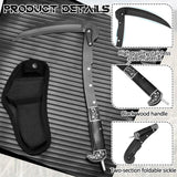 BLACK PORTABLE SHEATHED SHARP FOLDING SICKLE - Tophatter Daily Deals
