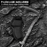 BLACK PORTABLE SHEATHED SHARP FOLDING SICKLE - Tophatter Daily Deals