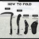 BLACK PORTABLE SHEATHED SHARP FOLDING SICKLE - Tophatter Daily Deals