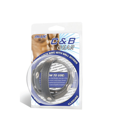 Blue Line T-Style Cock Ring with Ball Divider Black PVC One Size 10 x 5.3 x 15.3 cm > Clothes > Mens Leather - Tophatter Daily Deals