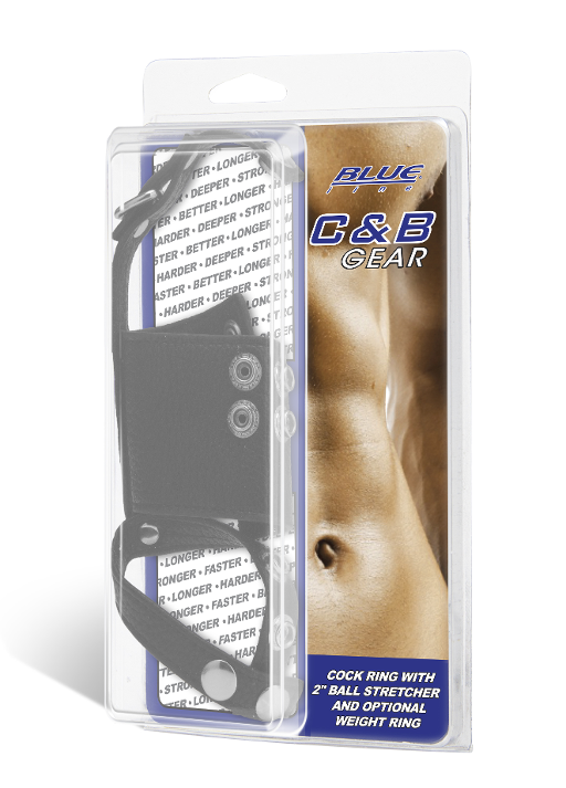 Blue Line Cock Ring with 2 Inch Ball Stretcher and Optional Weight Ring > Sex Toys For Men > Ball Stretchers - Tophatter Daily Deals