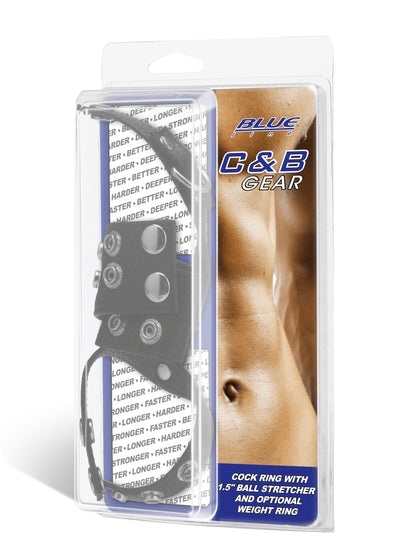 Blue Line Cock Ring With 1.5 Inch Ball Stretcher and Optional Weight Ring > Sex Toys For Men > Ball Stretchers - Tophatter Daily Deals