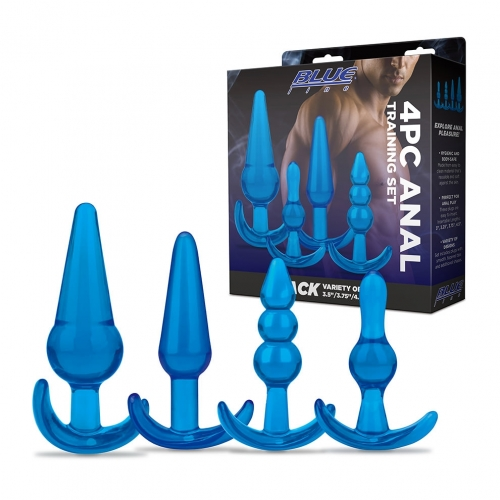 Blue Line 4-Piece Anal Training Set – Body-Safe Butt Plugs > Anal Range > Butt Plug Kits - Tophatter Daily Deals