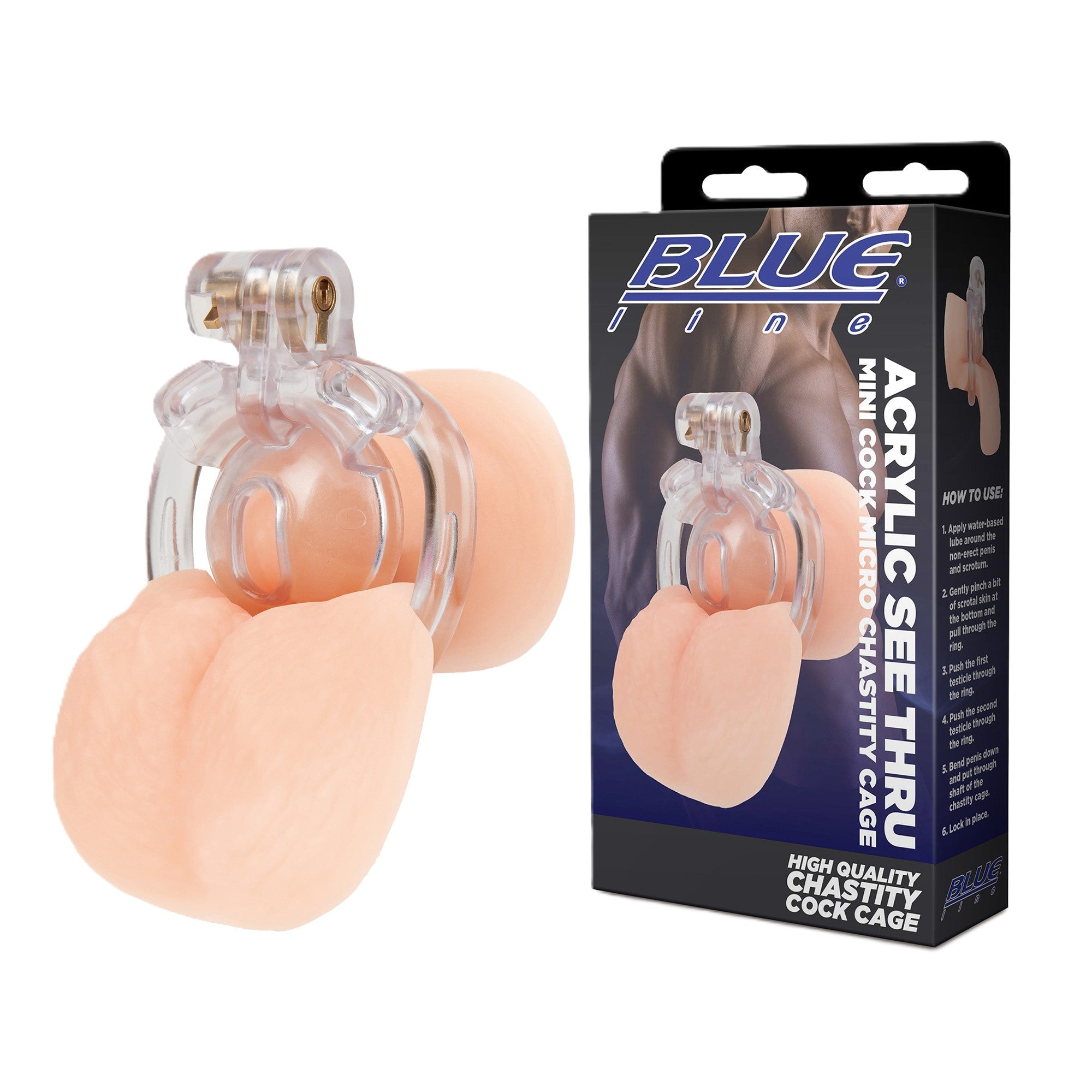 Blue Line Acrylic See Thru Mini Micro Chastity Cage > Bondage Gear > Male Chastity - Tophatter Daily Deals