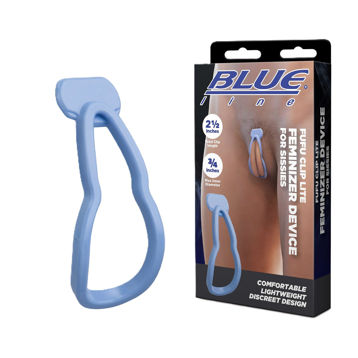 Blue Line Fufu Clip Lite – Feminizer Device 2.5 Inch Clip > Bondage Gear > Male Chastity - Tophatter Daily Deals