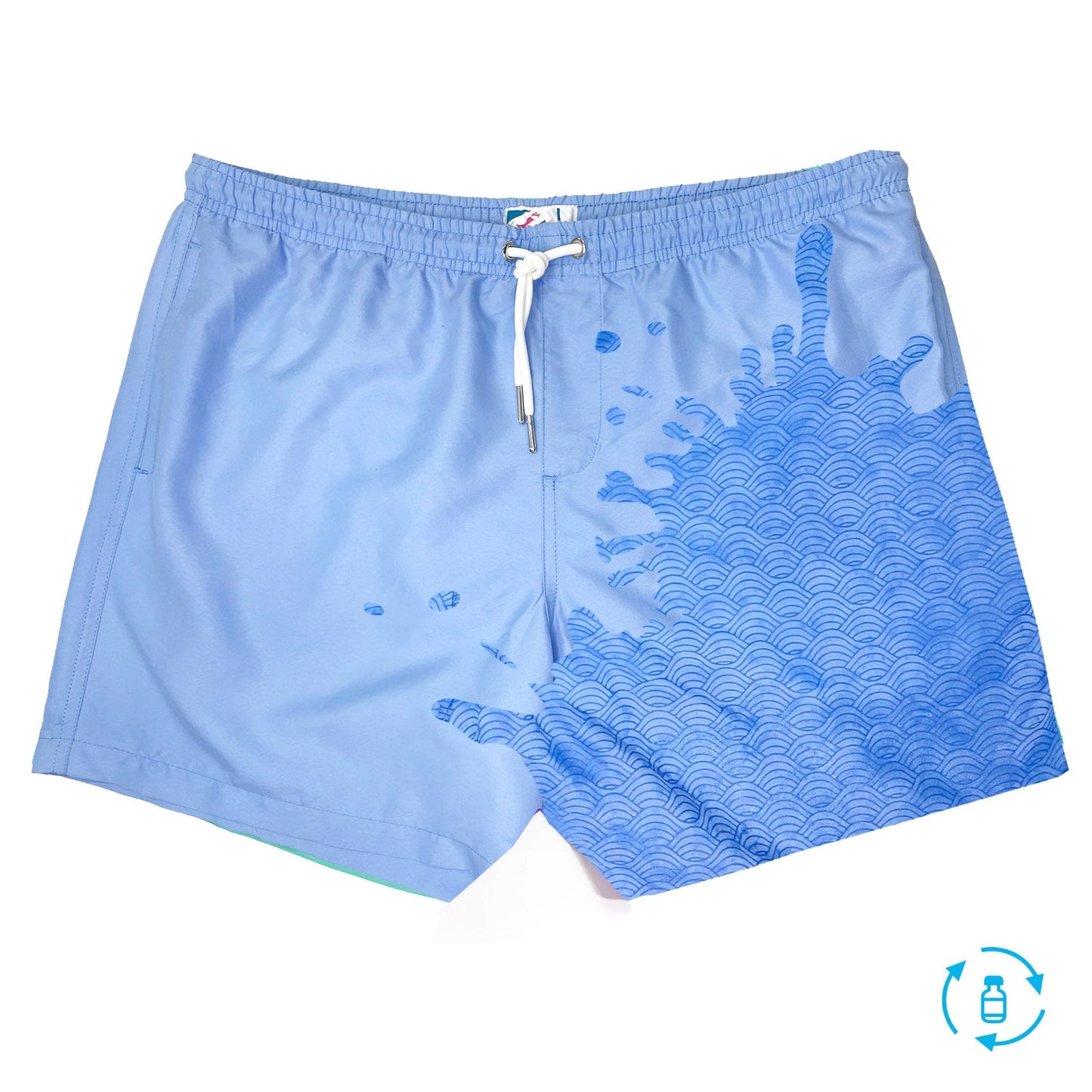 Bermies Blue to Waves Swim Trunks Blue Swimwear - Tophatter Daily Deals