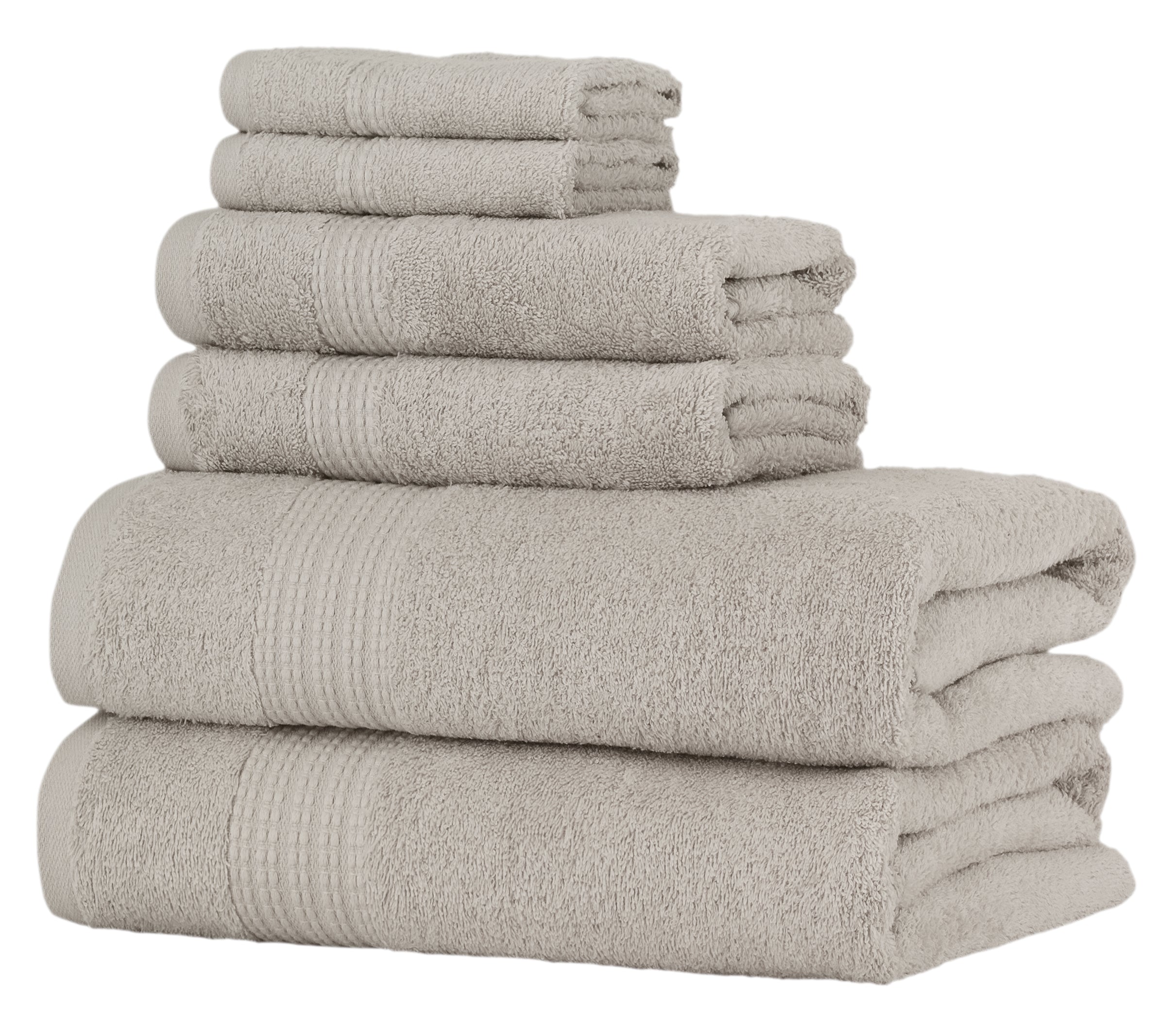 NINE WEST - GLARE PREMIUM LUXURY 6 PC BALE PACK TOWEL SET- 100% Turkish Cotton Silver Bath Towel - Tophatter Daily Deals