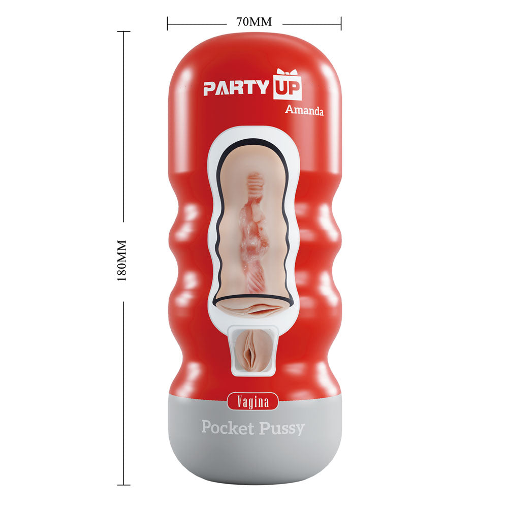 Party Up Amanda – Vagina Stroker Pocket Pussy > Sex Toys For Men > Masturbators > Manual - Tophatter Daily Deals