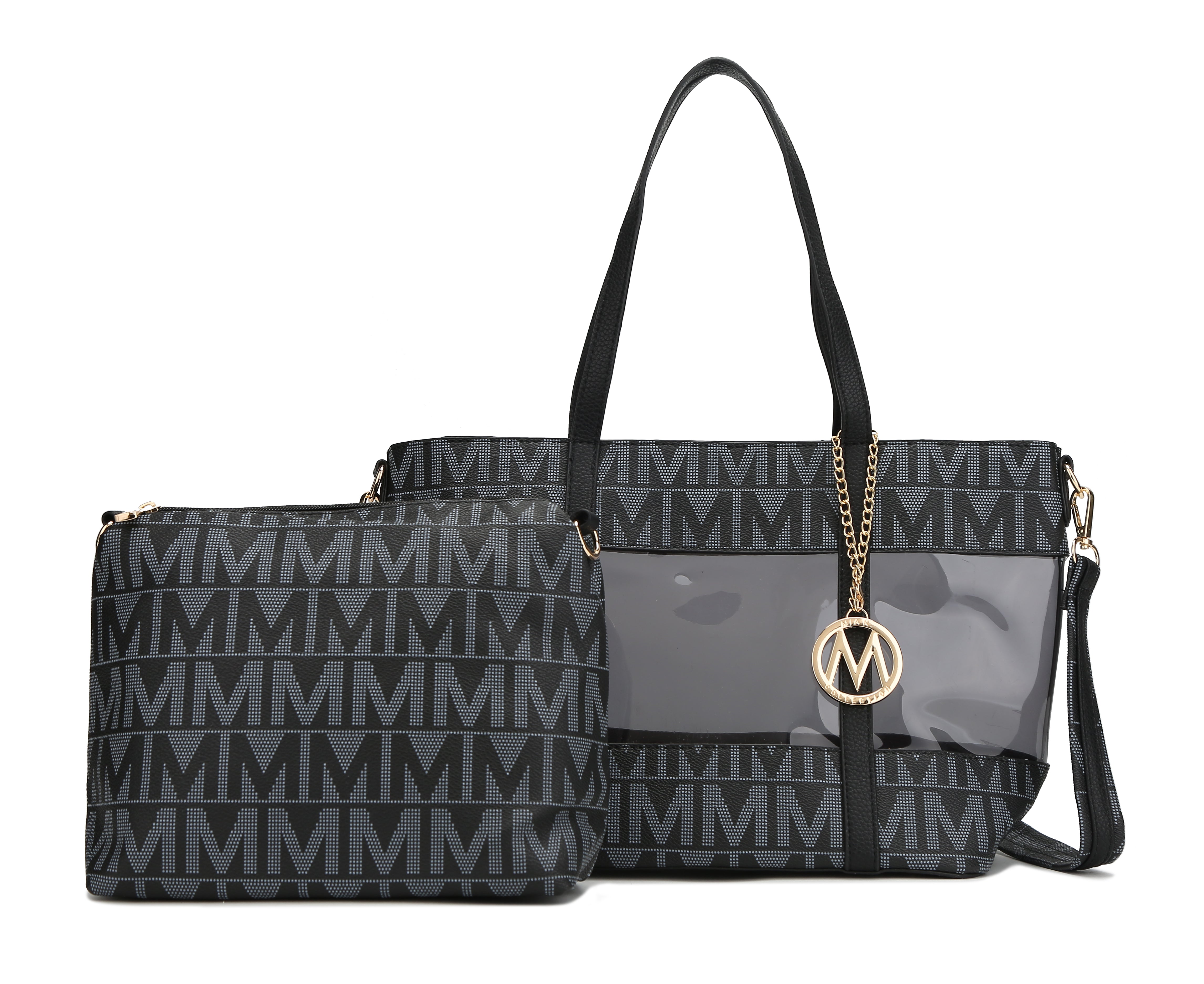 MKF Collection Women's Belinda Signature Tote Bag And Pouch Set Black Bags - Tophatter Daily Deals