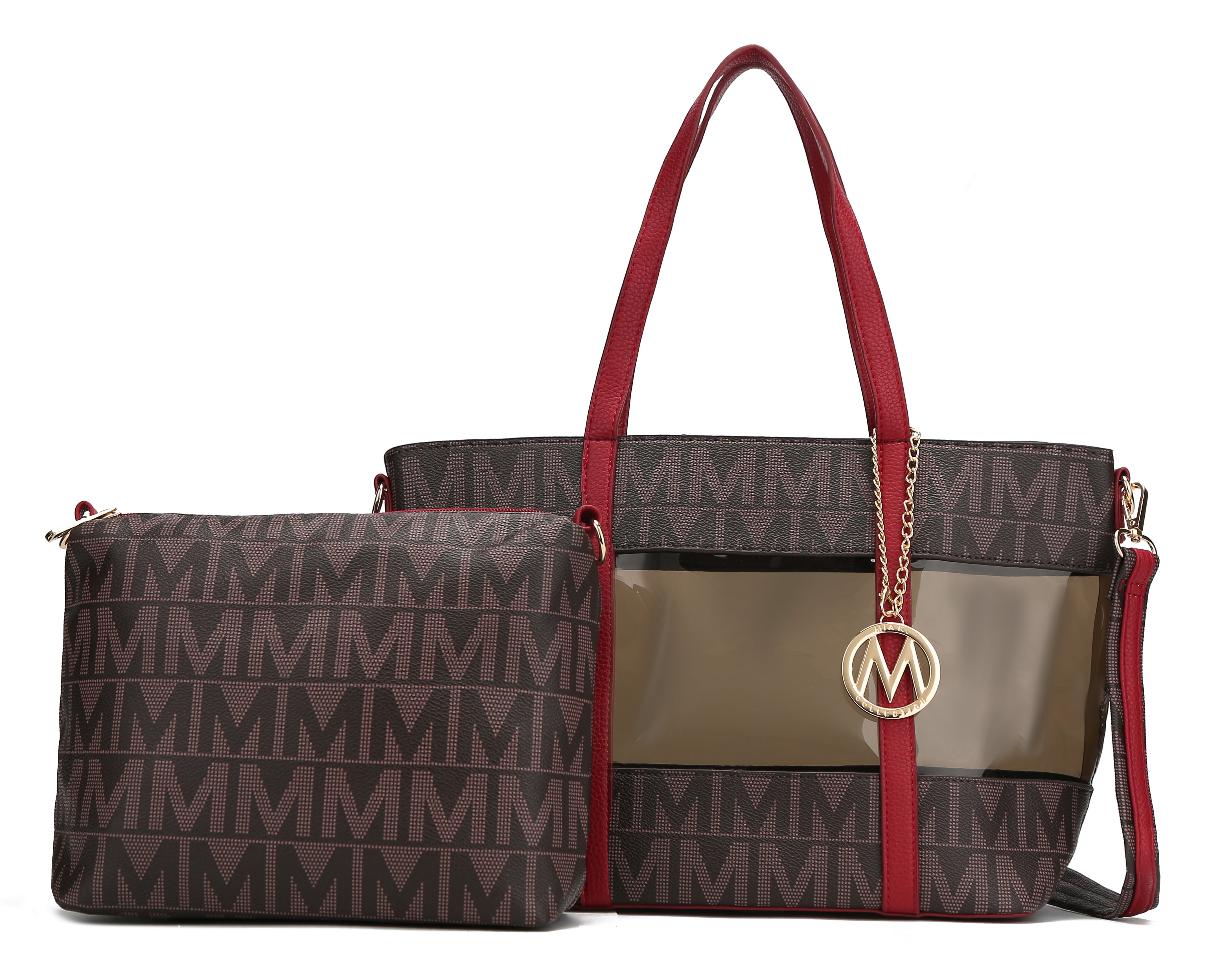 MKF Collection Women's Belinda Signature Tote Bag And Pouch Set Red Bags - Tophatter Daily Deals