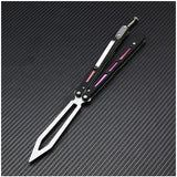 G10 Trainer Butterfly Knife Ball Bearings Practice Balisong - Adjustable Latch Black w Fade Liners Knife-Balisong - Tophatter Daily Deals