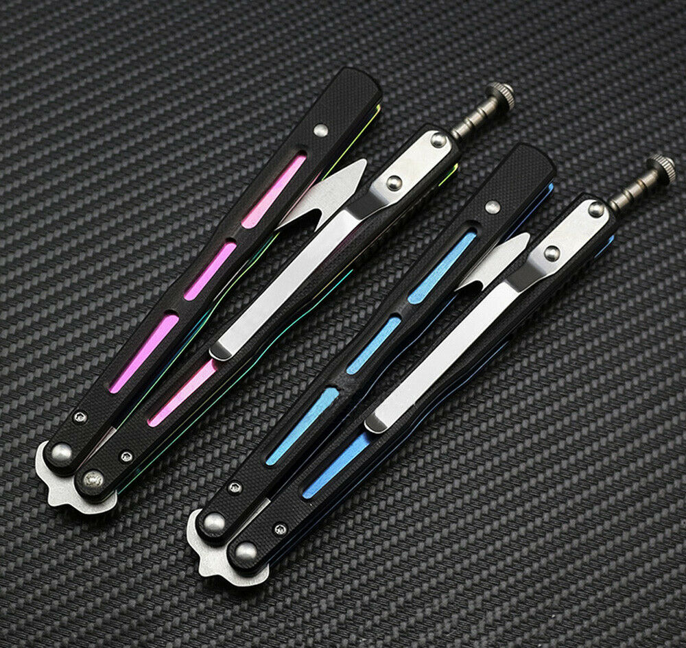 G10 Trainer Butterfly Knife Ball Bearings Practice Balisong - Adjustable Latch Knife-Balisong - Tophatter Daily Deals