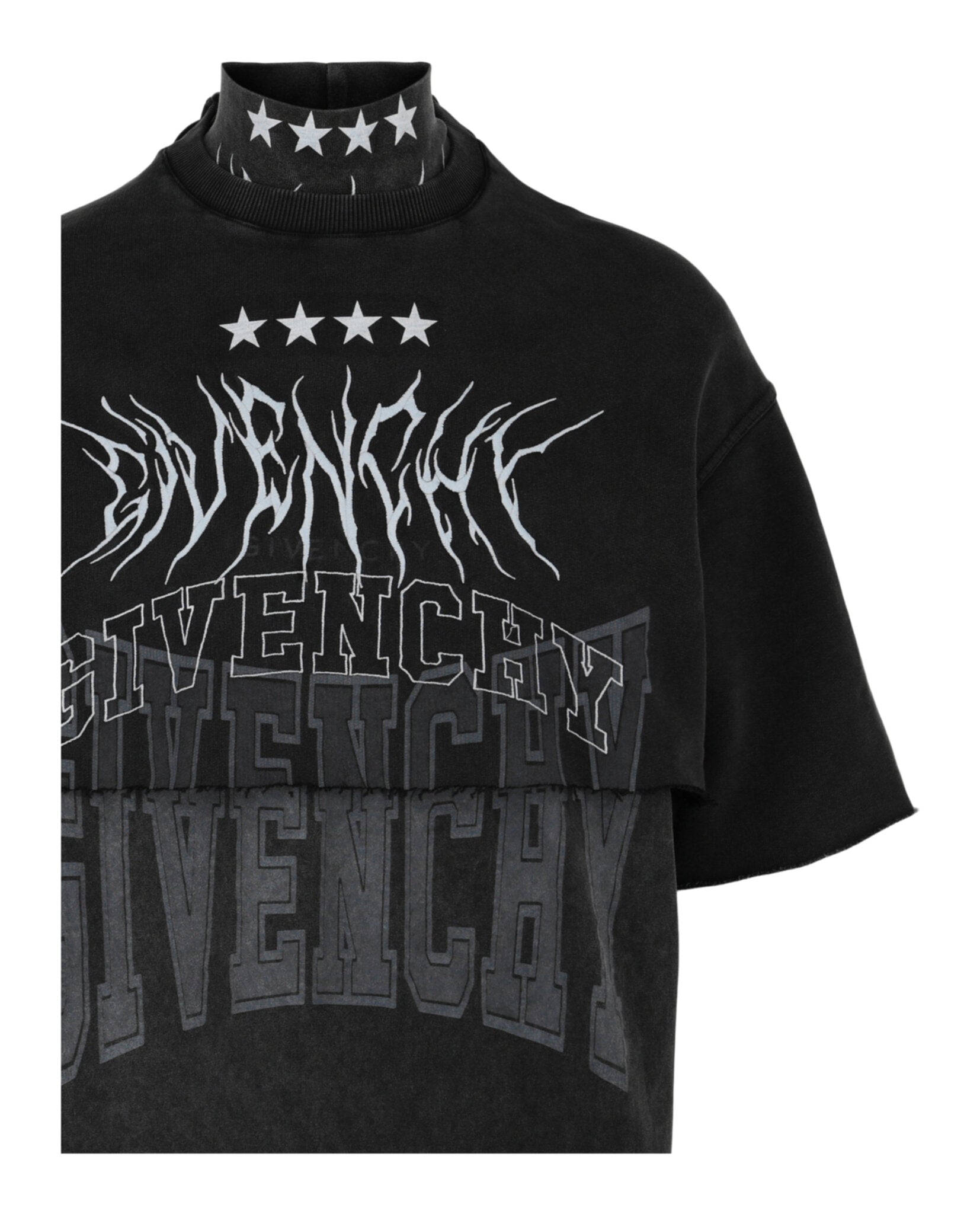 Givenchy Layered Graphic T-Shirt With Balaclava T-Shirt - Tophatter Daily Deals