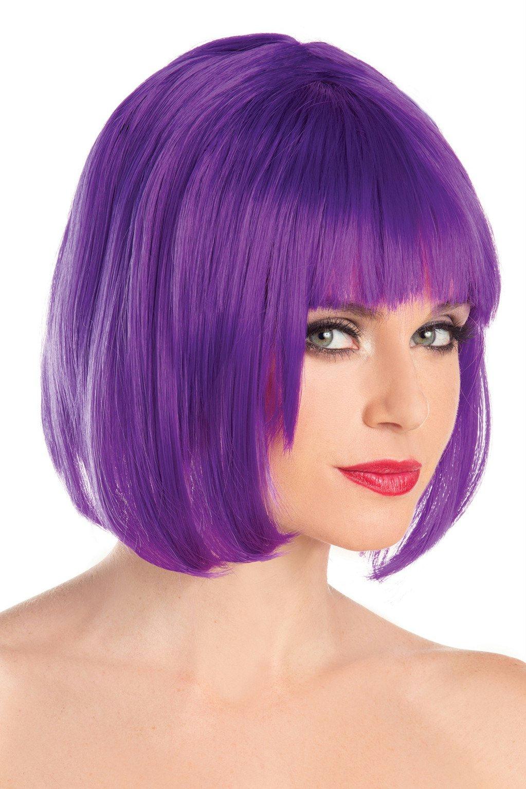 BW090PR Short Bob Wig Purple Purple Female O S Costumes & Lingerie - Tophatter Daily Deals