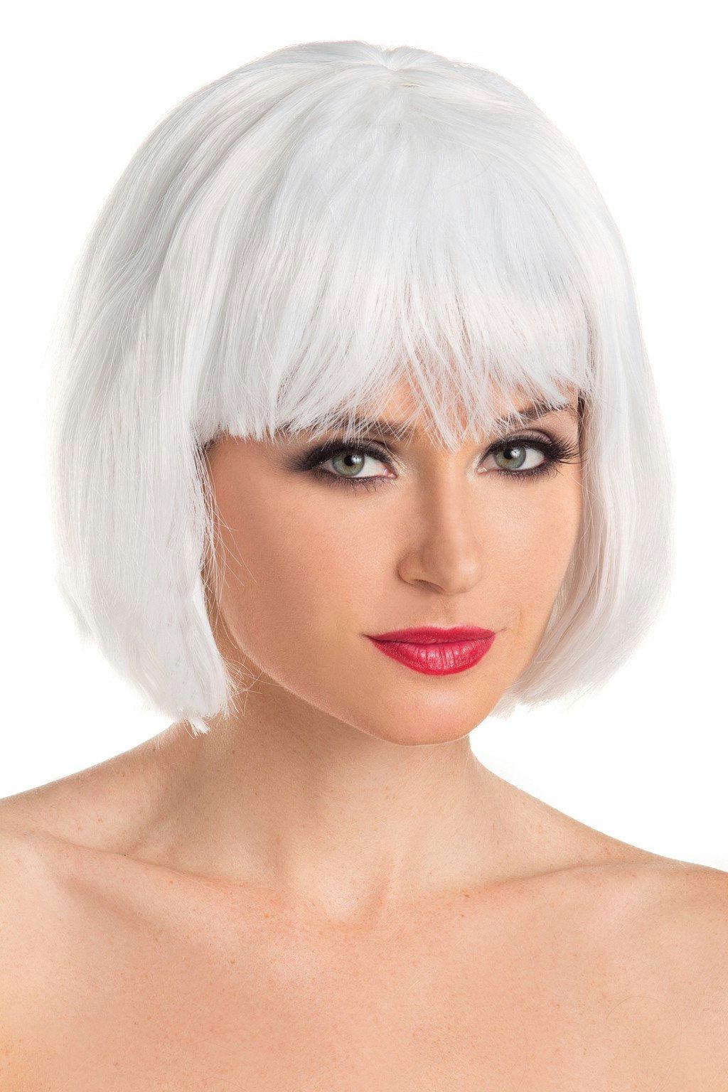 BW090WT Short Bob Wig White White Female O S Costumes & Lingerie - Tophatter Daily Deals