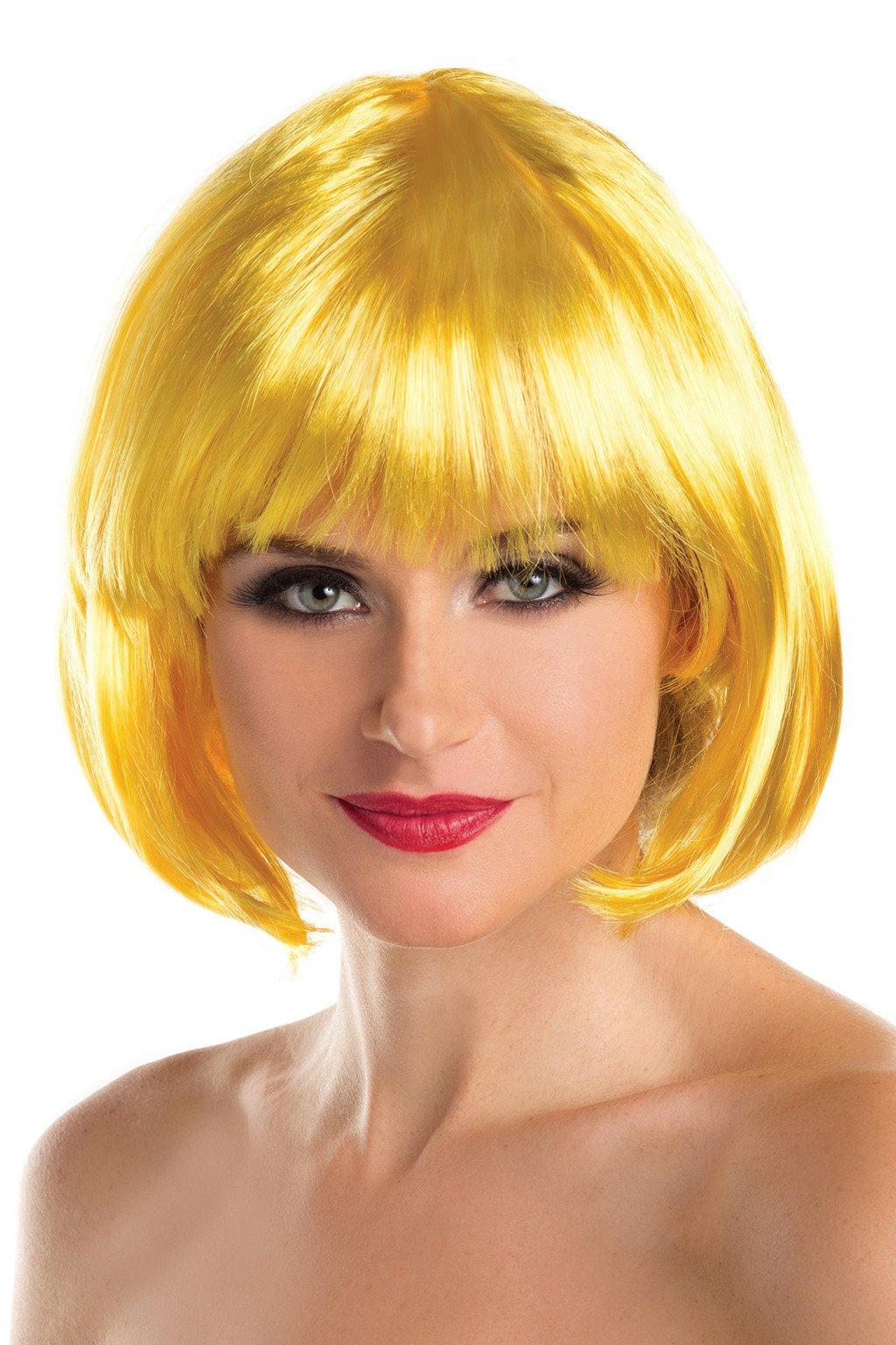 BW090YW Short Bob Wig Yellow Yellow Female O S Costumes & Lingerie - Tophatter Daily Deals