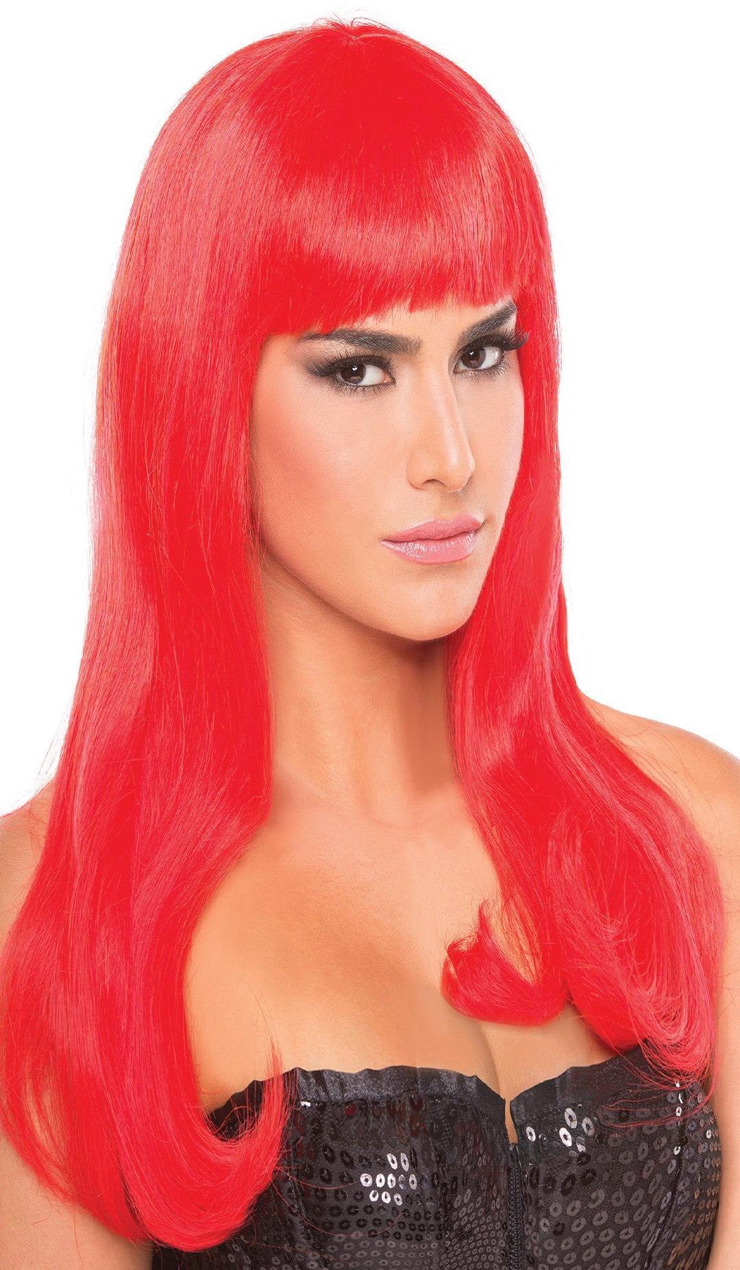 BW092RD Pop Diva Wig Red Red Female O S Costumes & Lingerie - Tophatter Daily Deals