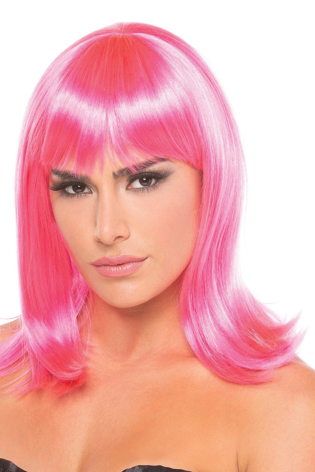 BW093HP Doll Wig Hot Pink Hot Pink Female O S Costumes & Lingerie - Tophatter Daily Deals