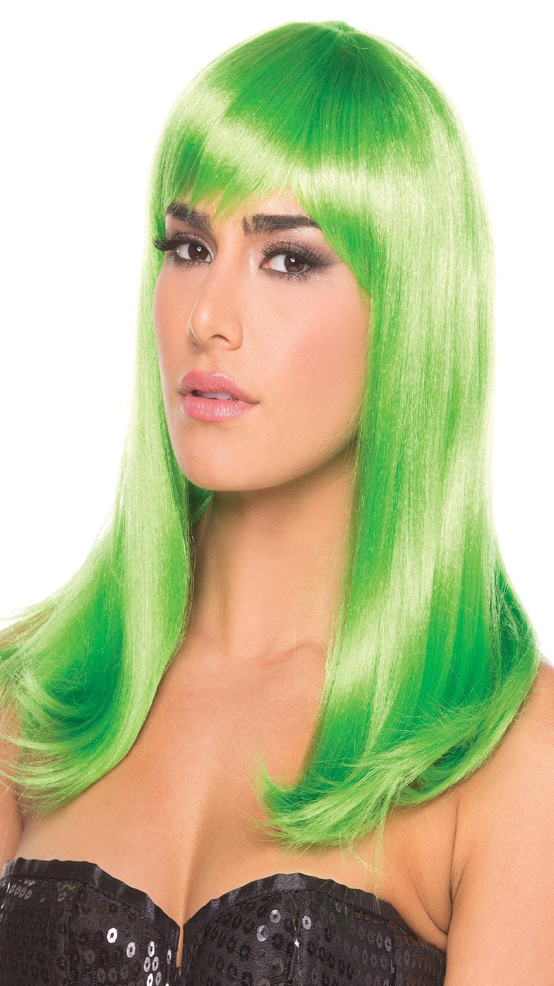 BW094GR Hollywood Wig Green Green Female O S Costumes & Lingerie - Tophatter Daily Deals