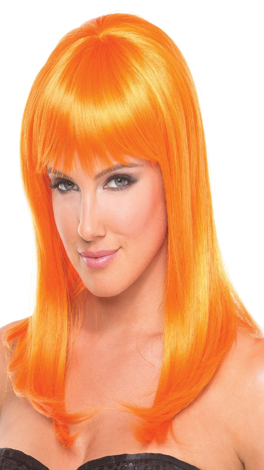 BW094OR Hollywood Wig Orange Orange Female O S Costumes & Lingerie - Tophatter Daily Deals