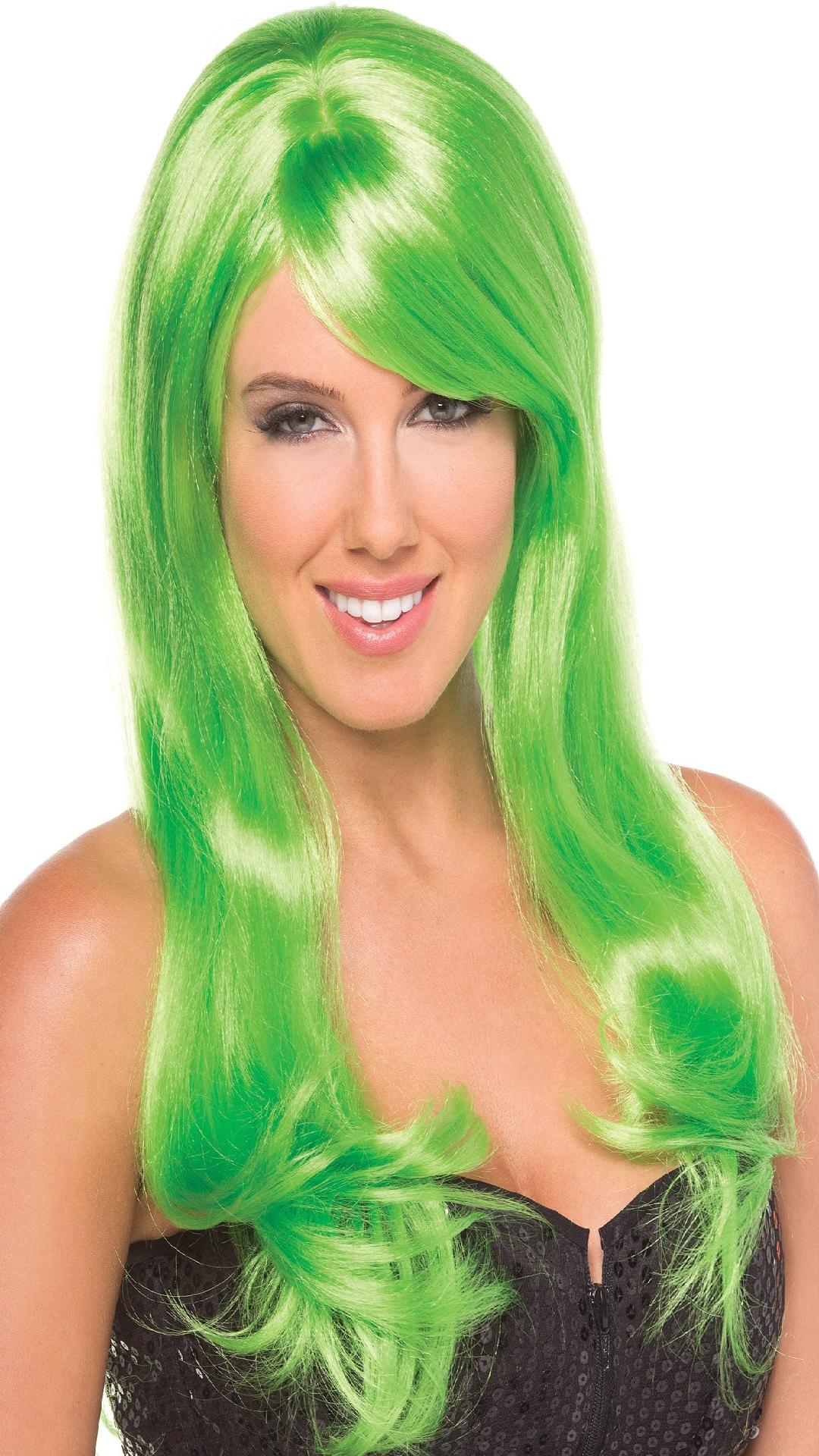 BW095GR Burlesque Wig Green Green Female O S Costumes & Lingerie - Tophatter Daily Deals