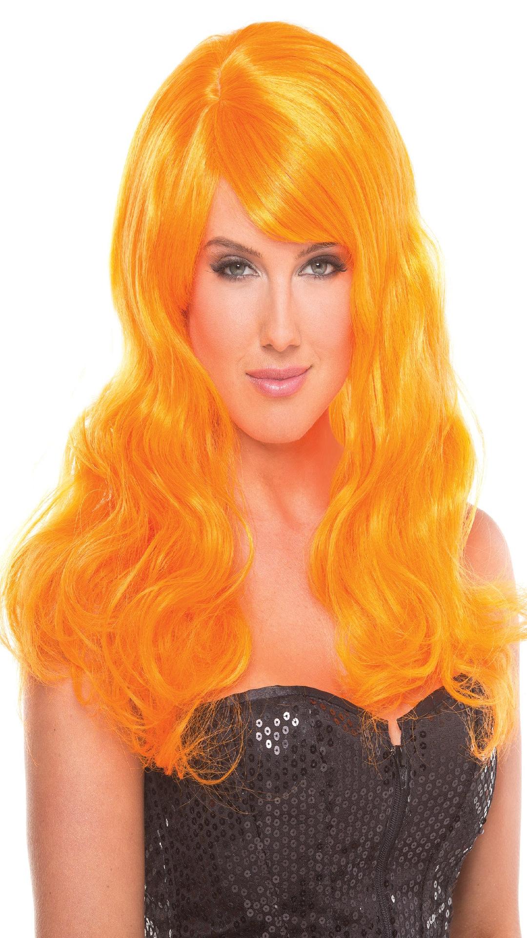 BW095OR Burlesque Wig Orange Orange Female O S Costumes & Lingerie - Tophatter Daily Deals