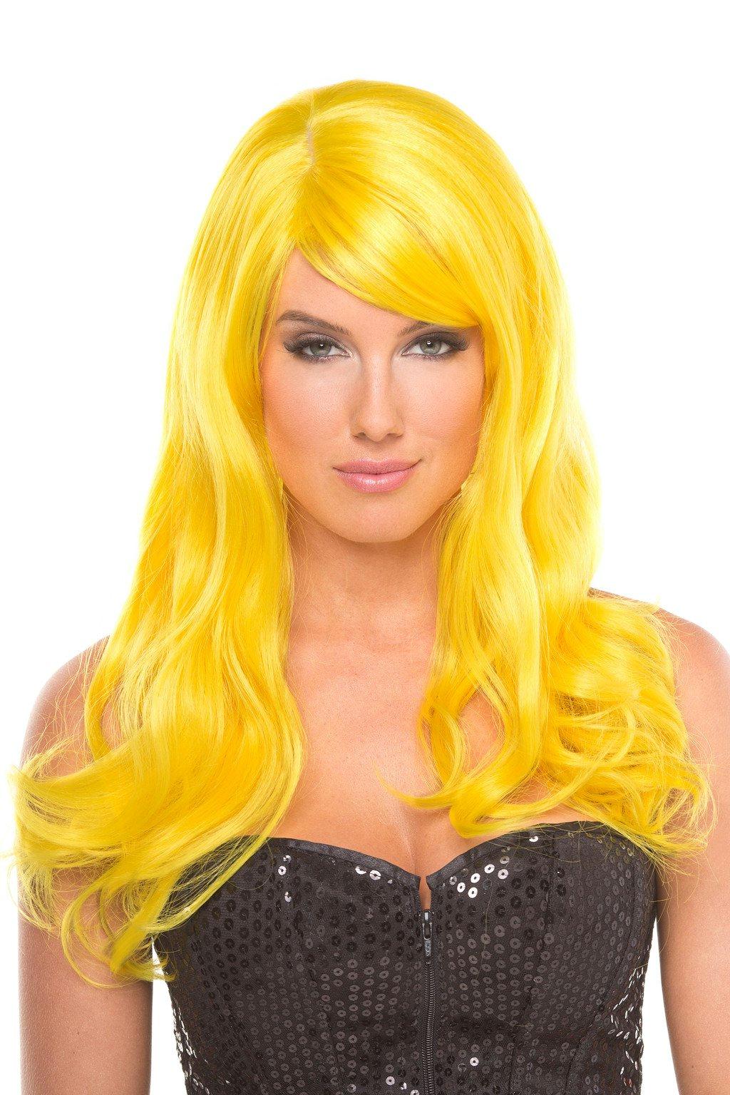 BW095YW Burlesque Wig Yellow Yellow Female O S Costumes & Lingerie - Tophatter Daily Deals