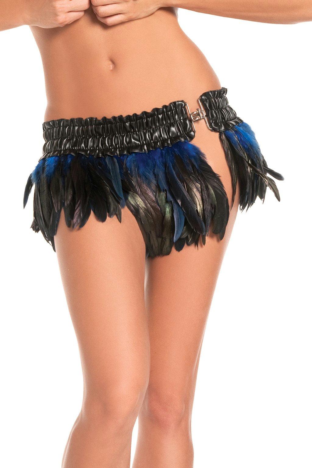 BW1000BL Exotic Feathers Skirt Blue Female S M Costumes & Lingerie - Tophatter Daily Deals