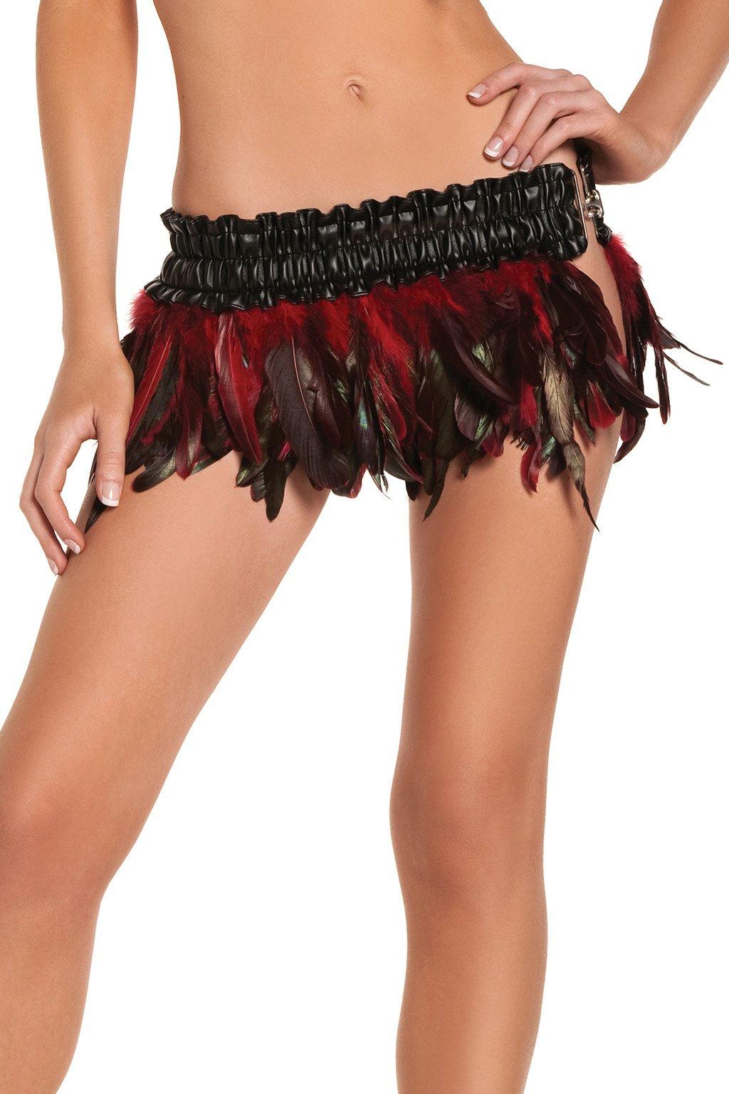 BW1000RD Exotic Feathers Skirt Red Female Costumes & Lingerie - Tophatter Daily Deals