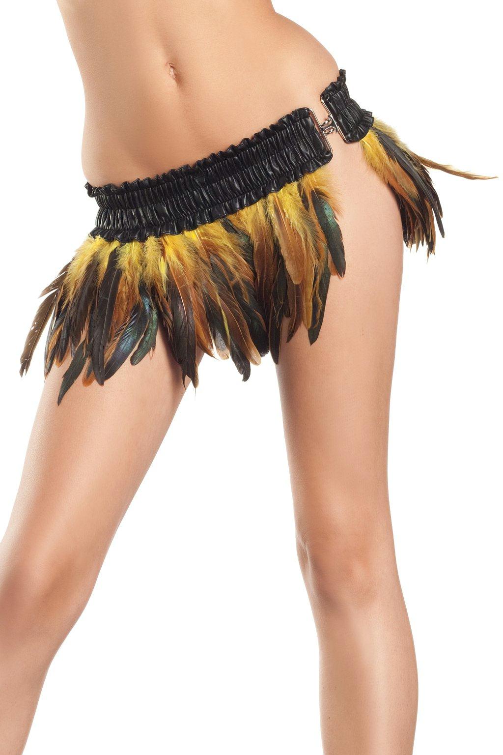 BW1000Y Exotic Feathers Skirt Yellow Female Costumes & Lingerie - Tophatter Daily Deals