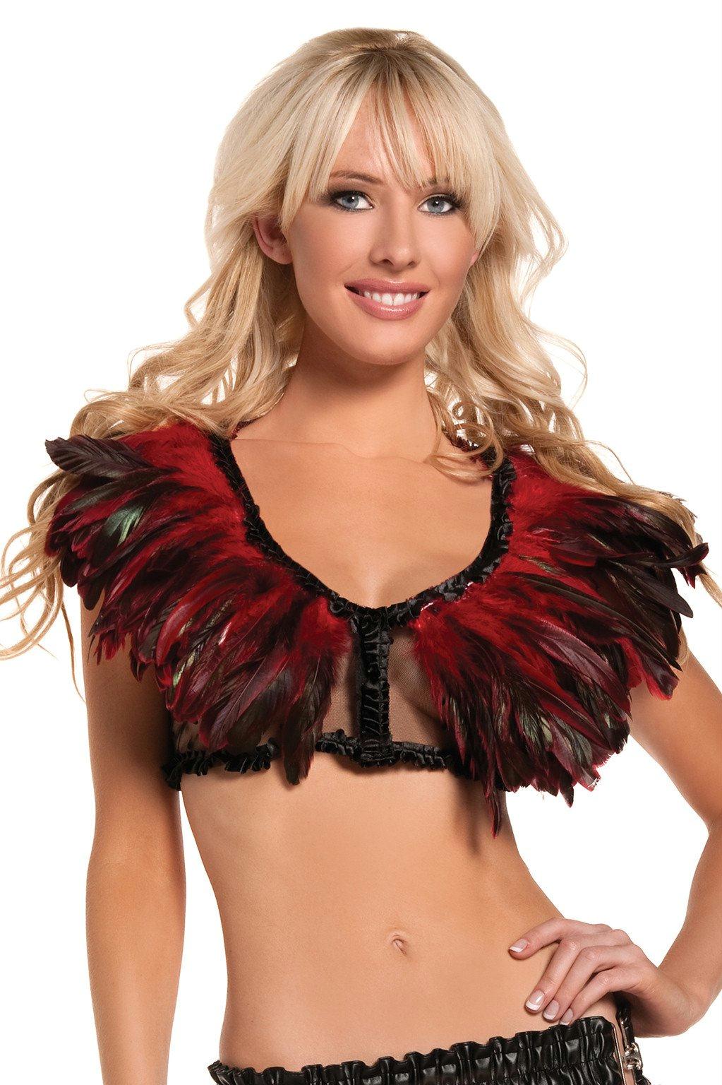 BW1001RD Exotic Feathers Top Red Female One Size Costumes & Lingerie - Tophatter Daily Deals