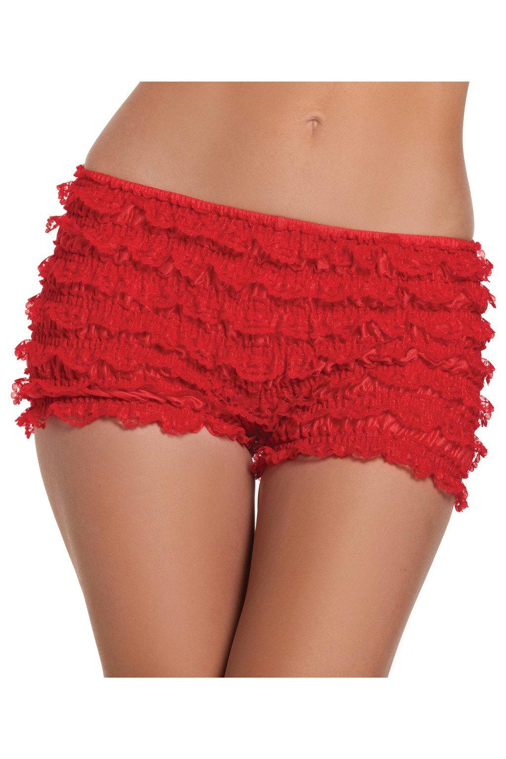 BW1022R Ruffled Shorts Red Female One Size Costumes & Lingerie - Tophatter Daily Deals