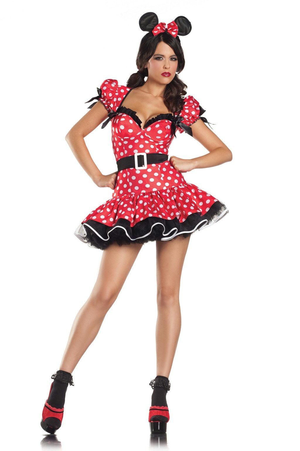 BW1082 3 Piece Flirty Mouse Red Black White Female Costumes & Lingerie - Tophatter Daily Deals