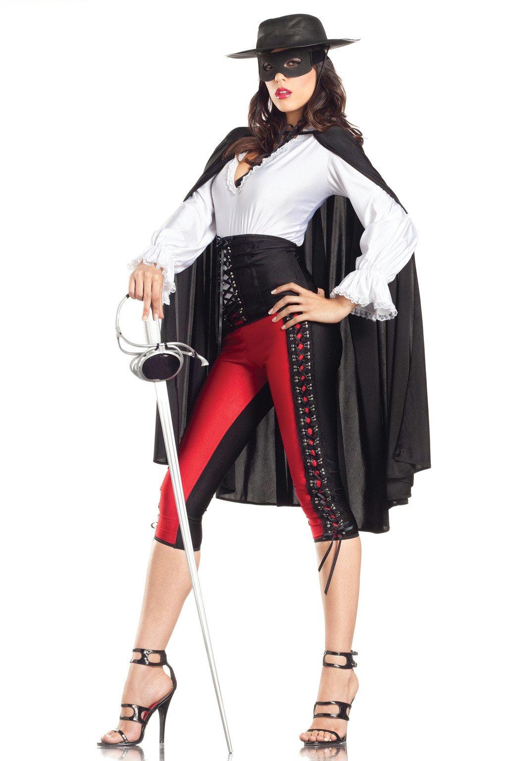 BW1122 6 Piece Sexy Bandit Black White Red Female Costumes & Lingerie - Tophatter Daily Deals