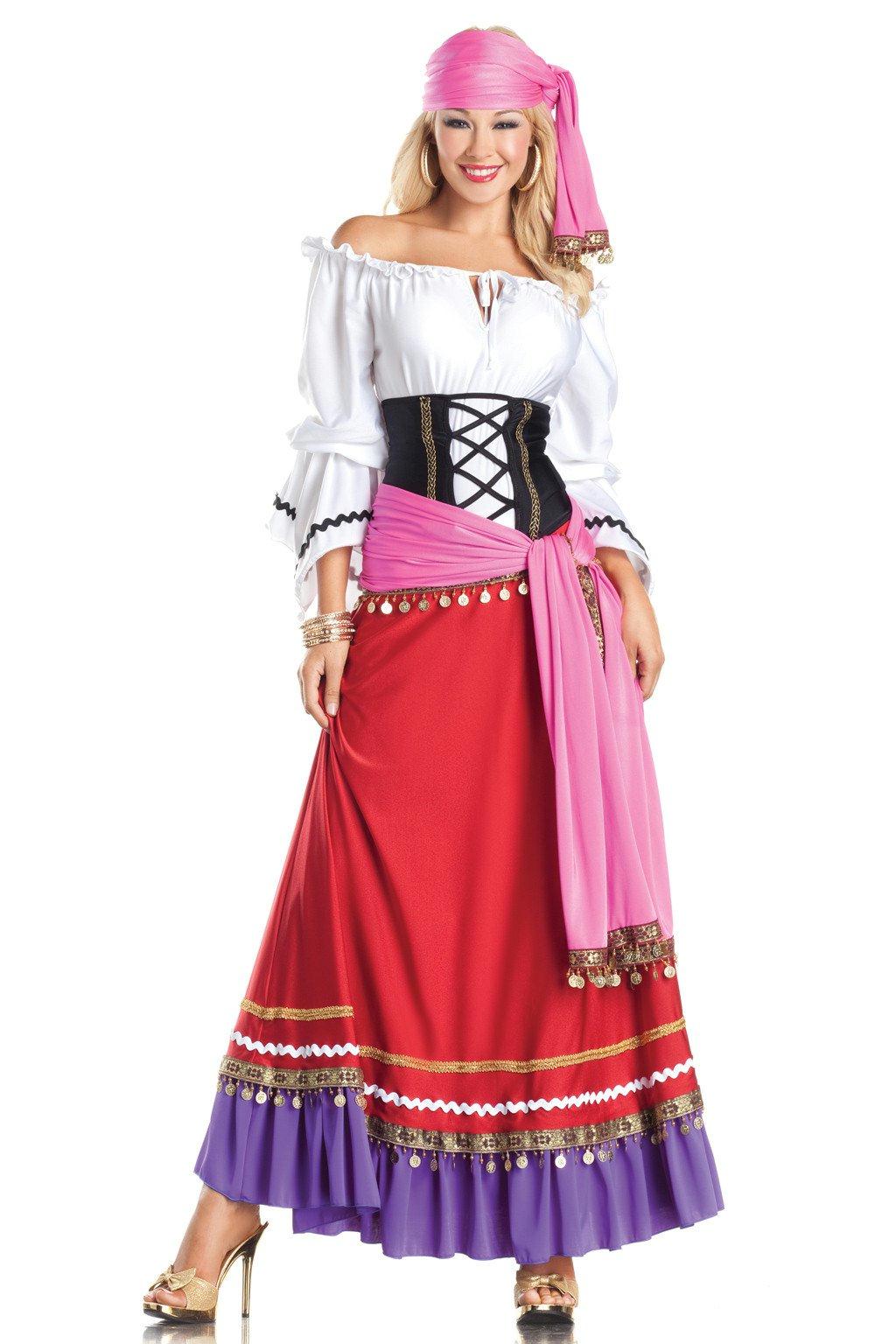BW1286 5 Piece Tempting Gypsey Red White Pink Purple Female S M Costumes & Lingerie - Tophatter Daily Deals