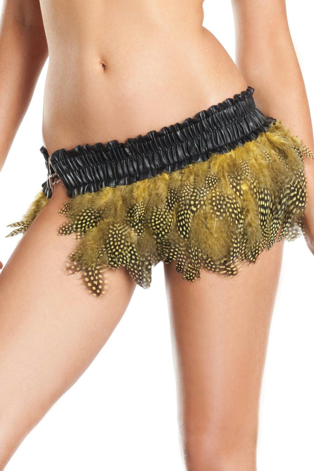 BW1400YW Feather Skirt Yellow Female Costumes & Lingerie - Tophatter Daily Deals