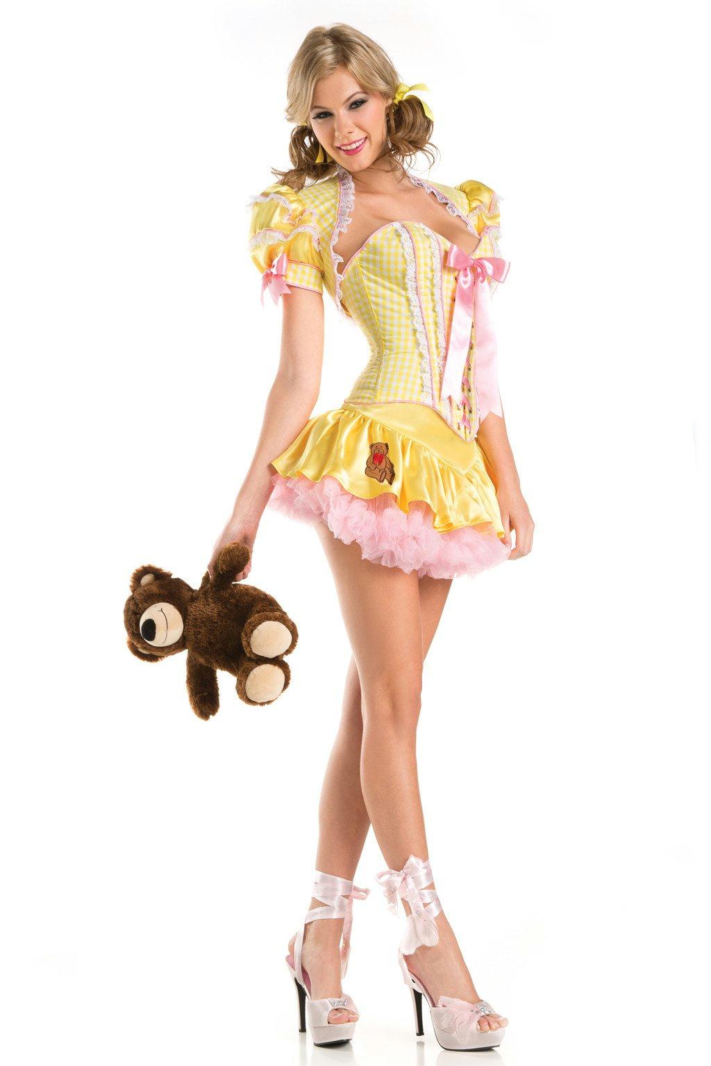 BW1426C 4 Piece Sexy Goldie Gold Pink Female Costumes & Lingerie - Tophatter Daily Deals