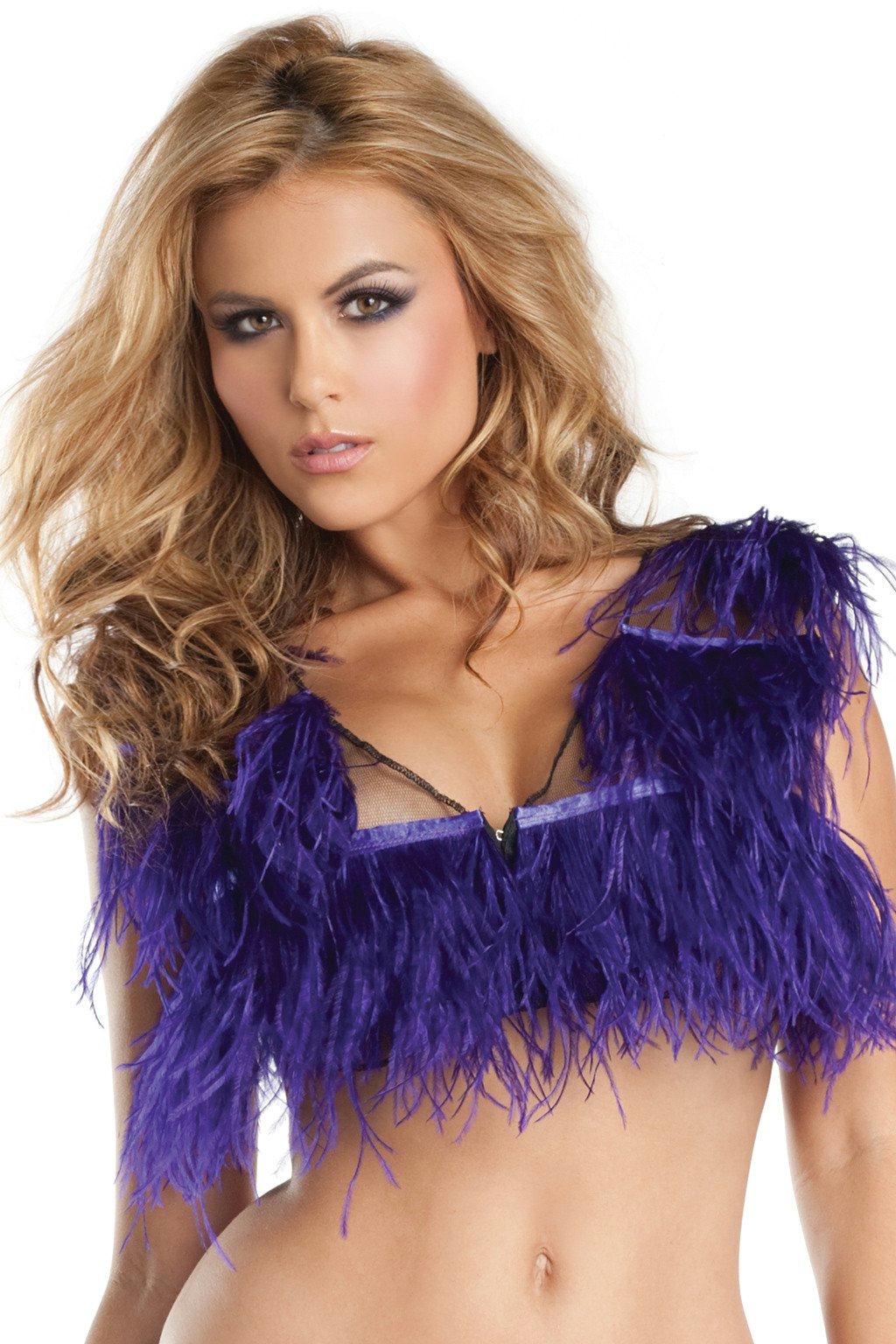 BW1501PR Ostrich Feather Top Purple Female One Size Costumes & Lingerie - Tophatter Daily Deals